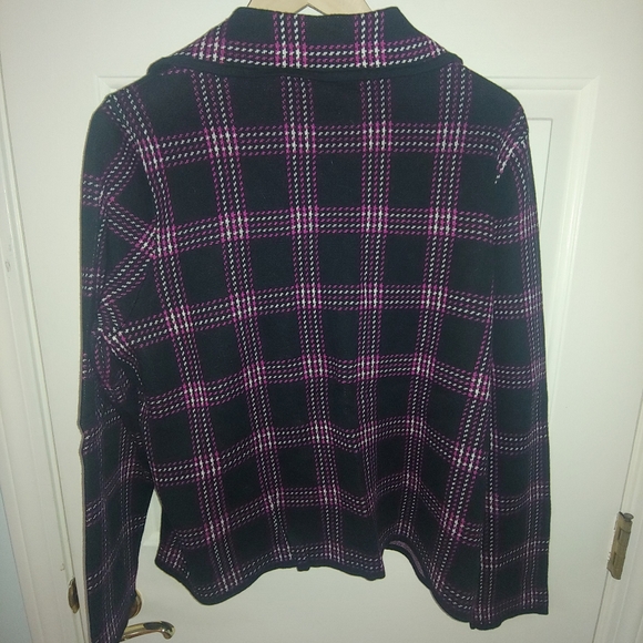 NWOT Jones New York Signature Black & Purple Plain Sweater Jacket – Size XL - Picture 3 of 9